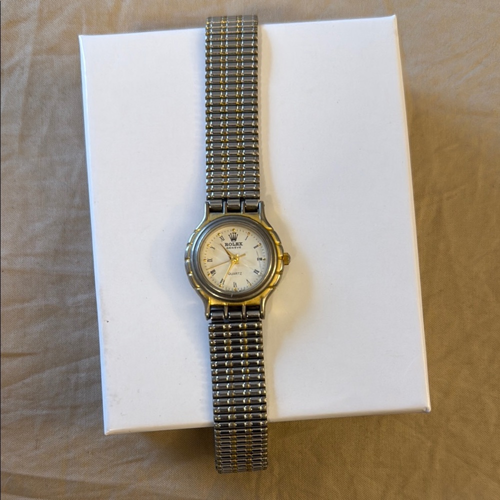 Rolex quartz Two-Tone Silver and Gold Watch